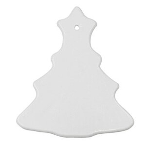 May include: White ceramic Christmas tree ornament blank for painting or decorating.