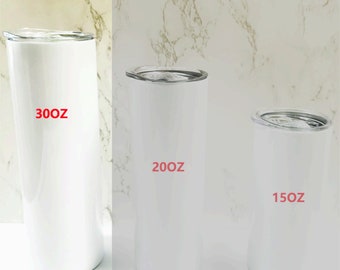 10 Pack  30oz STRAIGHT Sublimation Tumbler, 30oz Skinny Tumbler, Stainless Steel, Sublimation Blank, Sublimation Tumbler(Straight)
