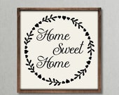 Home Sweet Home, farmhouse style wood framed sign, rustic decor, new home, gallery wall