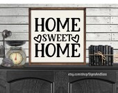 Home Sweet Home, (2) farmhouse style wood framed sign, rustic decor, new home, gallery wall