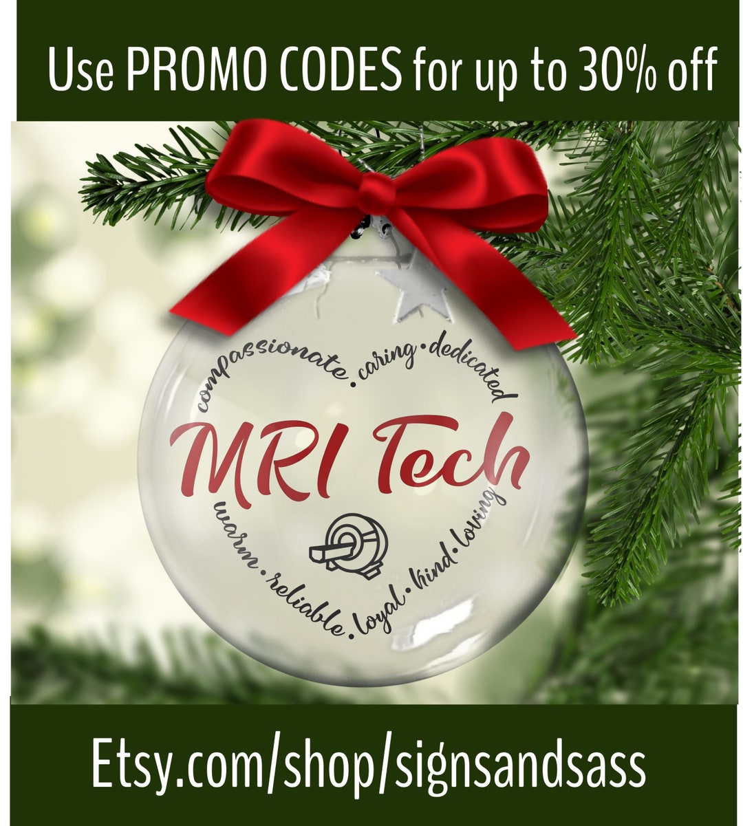 MRI Tech Glass Floating Christmas Ornament Etsy