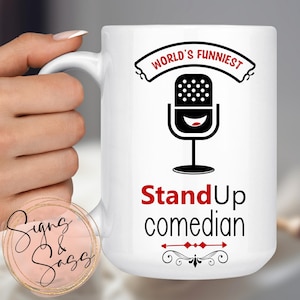 World&#39;s Funniest Stand Up Comedian - comedy club, funny comedian gift -   15oz ceramic mug
