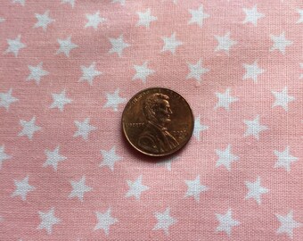 White Stars on Peach Background, Remnant , 44" wide x 22" Length