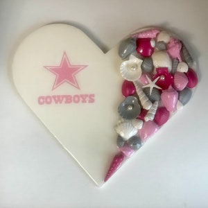 Cowboys Shell Heart Wall Hanging, Resin Art Wall Hanging, Dallas Cowboys Shell Wall hanging, Cowboys Heart Wall Art, Resin Cowboys Wall Art