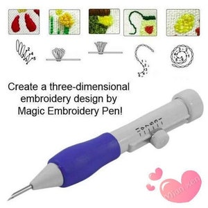 Cheap Embroidery Punch Needle Kit Stitching Tool Set Magic Embroidery  Needle Pen Weaving DIY Tool Knitting Sewing Tools