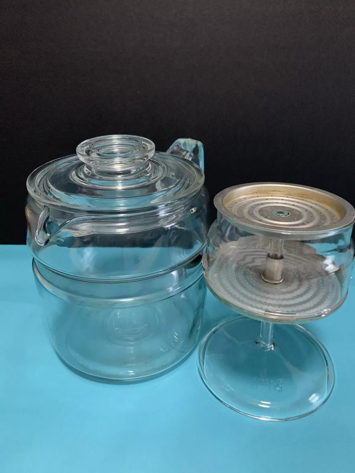 1960er Jahre Pyrex Flameware Modell 7756 Original & Komplette Glas Kaffee Perkolator 6 Tassen