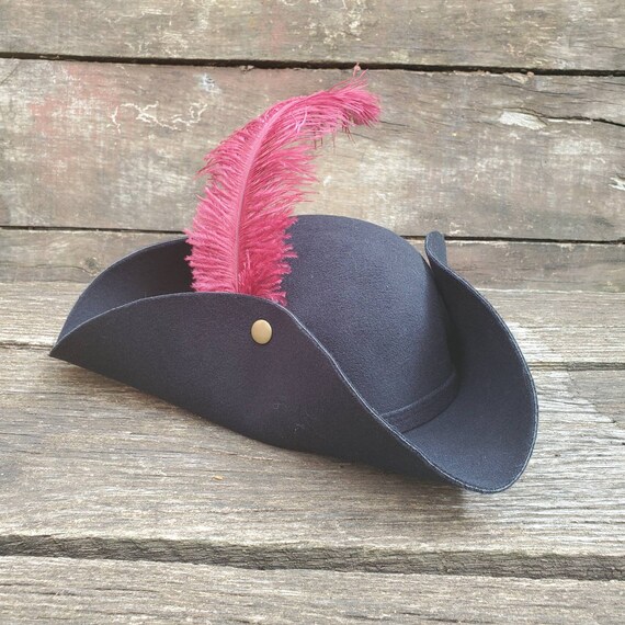 Black Feathered Pirate Hat Custom Etsy