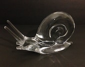 Daum France Crystal Large Snail Escargot Sculpture Figurine Signed 11 quot EXCELLENT