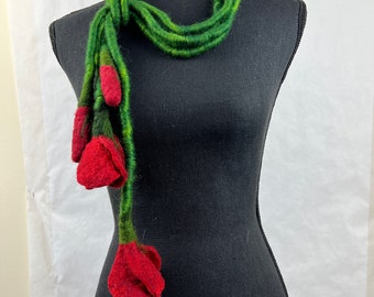 Felted lariat tulip scarf - several color choices
