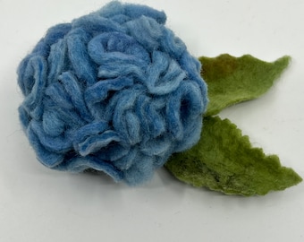 Felted hydrangea brooch