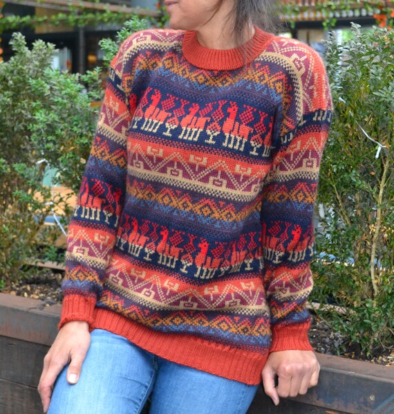 Jumper. Sweater.christmas Jumper.brick Color Alpaca Wool Jumper .alpaca Wool Sweater.handmade Alpaca Wool Sweater.alpaca .ethical Etsy UK