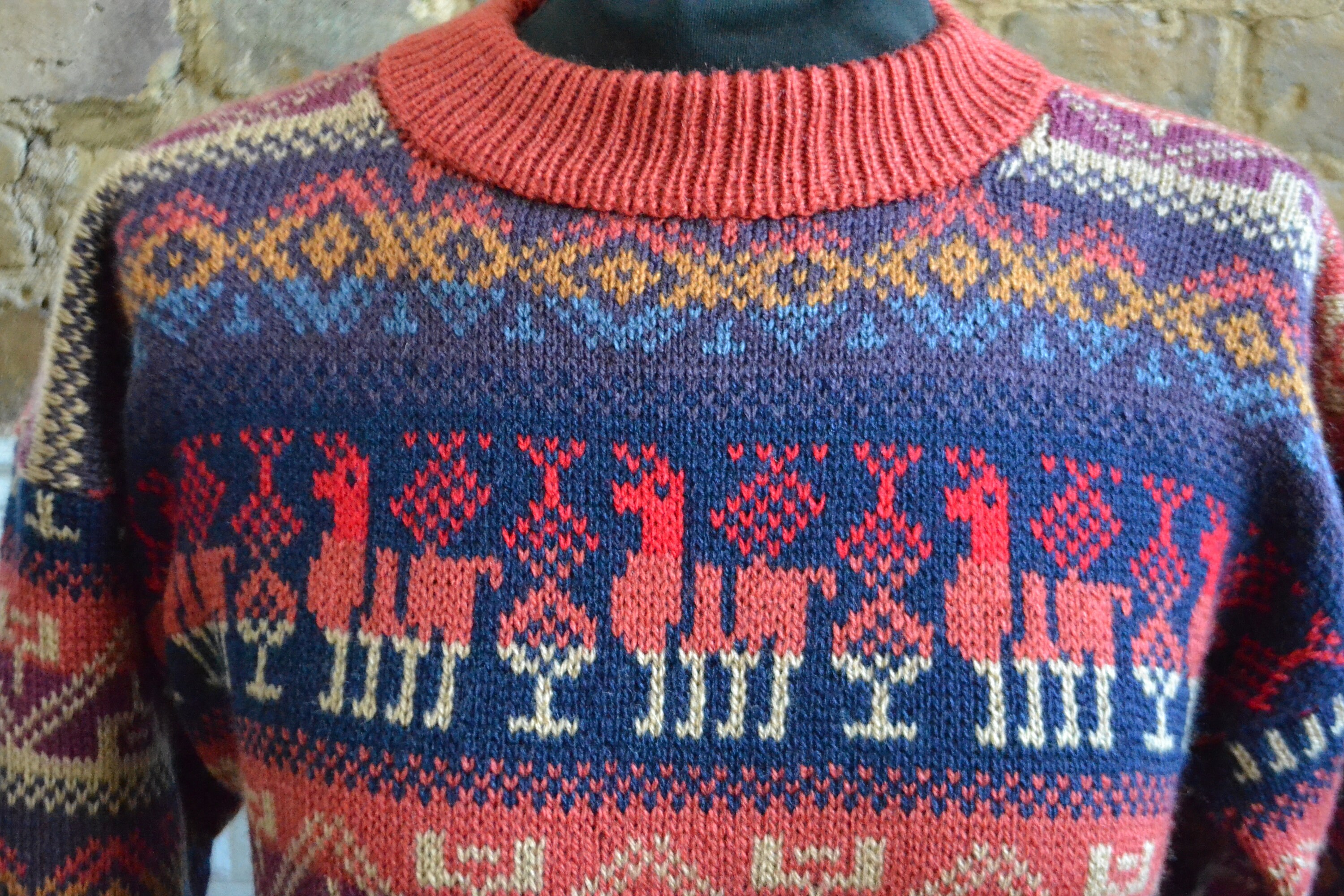 Brick Color Alpaca Wool Jumper .alpaca Wool Sweater.handmade Etsy UK