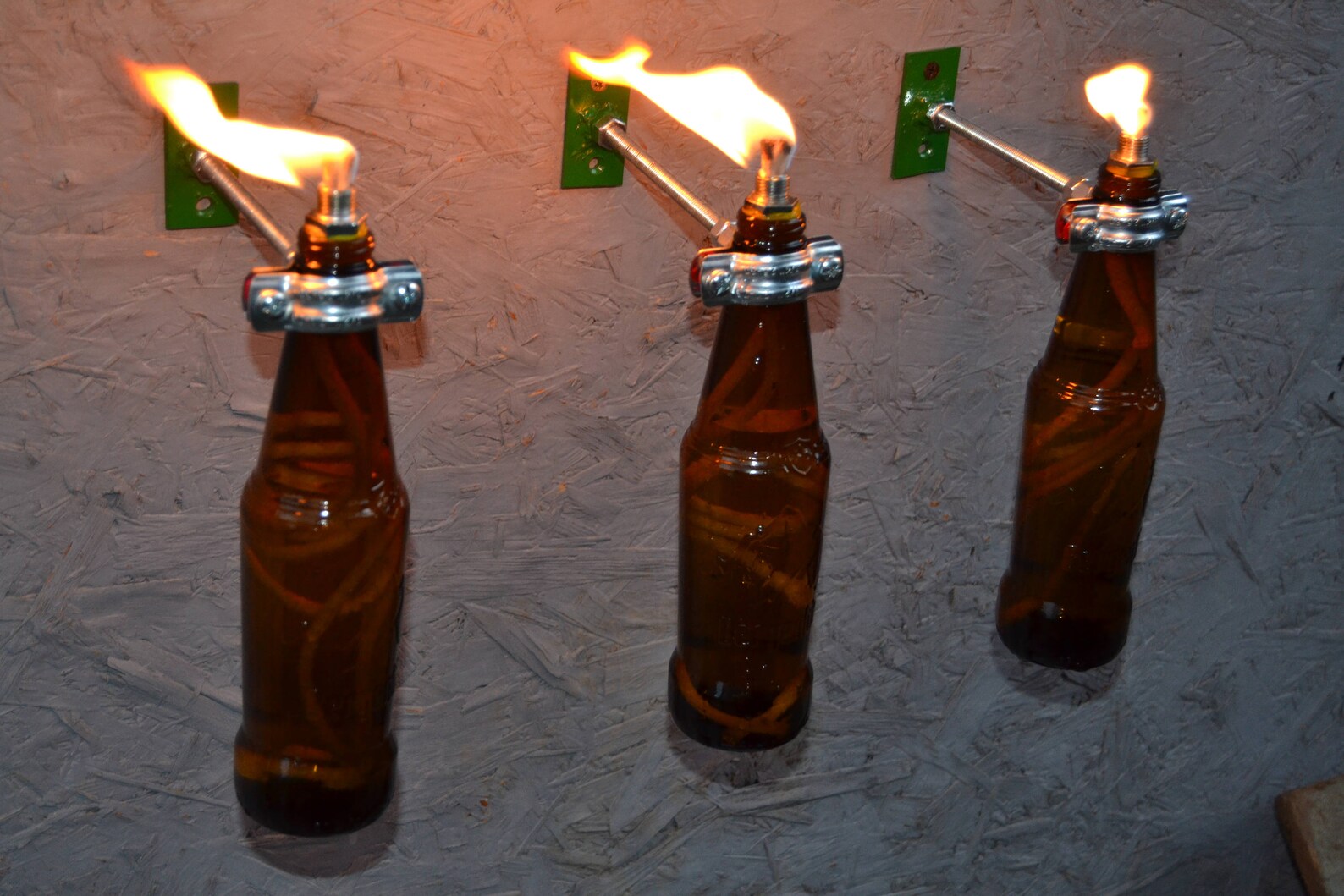 3 Beer Bottle Tiki Torches Gift for Mom Outdoor Lighting Etsy