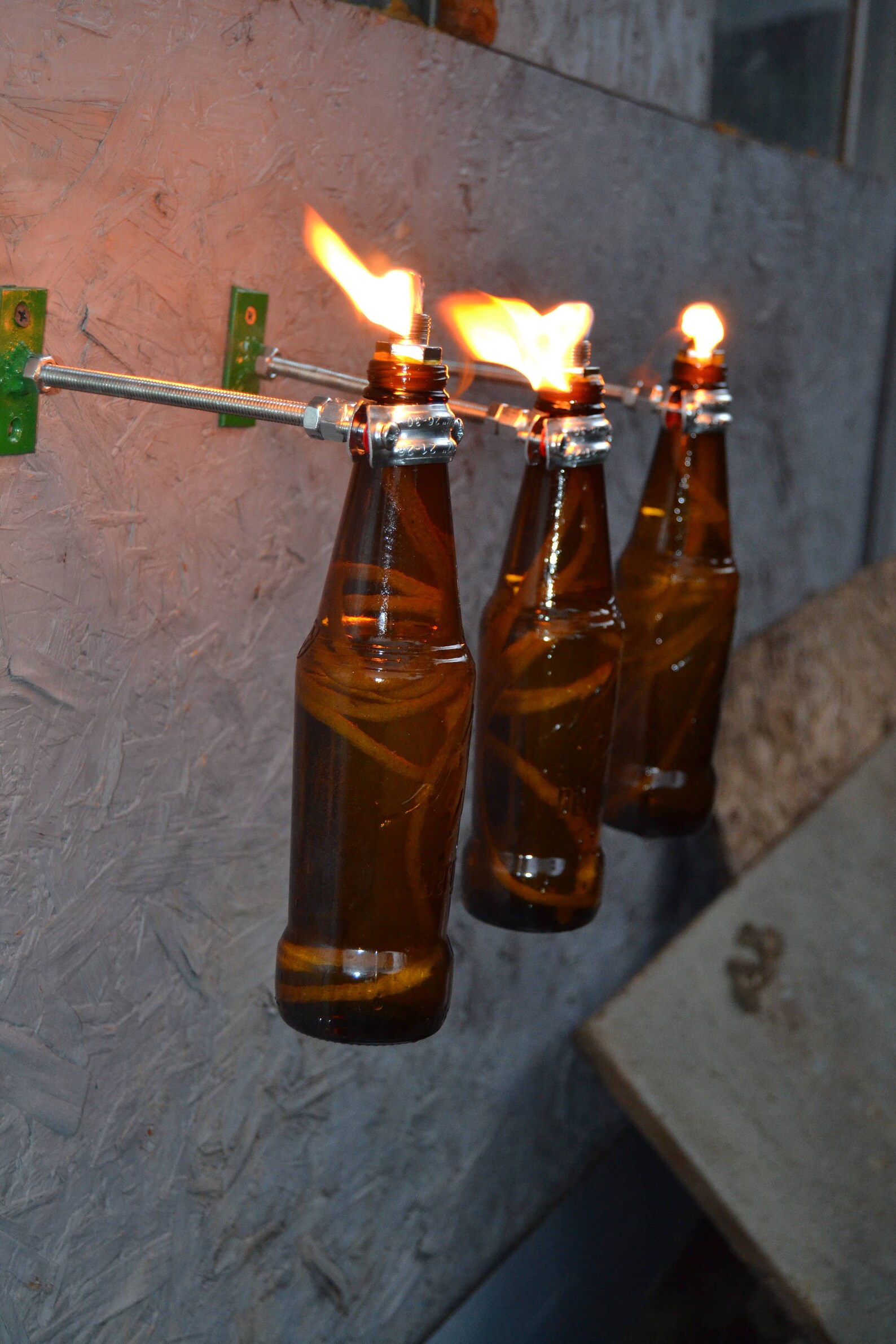 3 Beer Bottle Tiki Torches Gift for Mom Outdoor Lighting Etsy