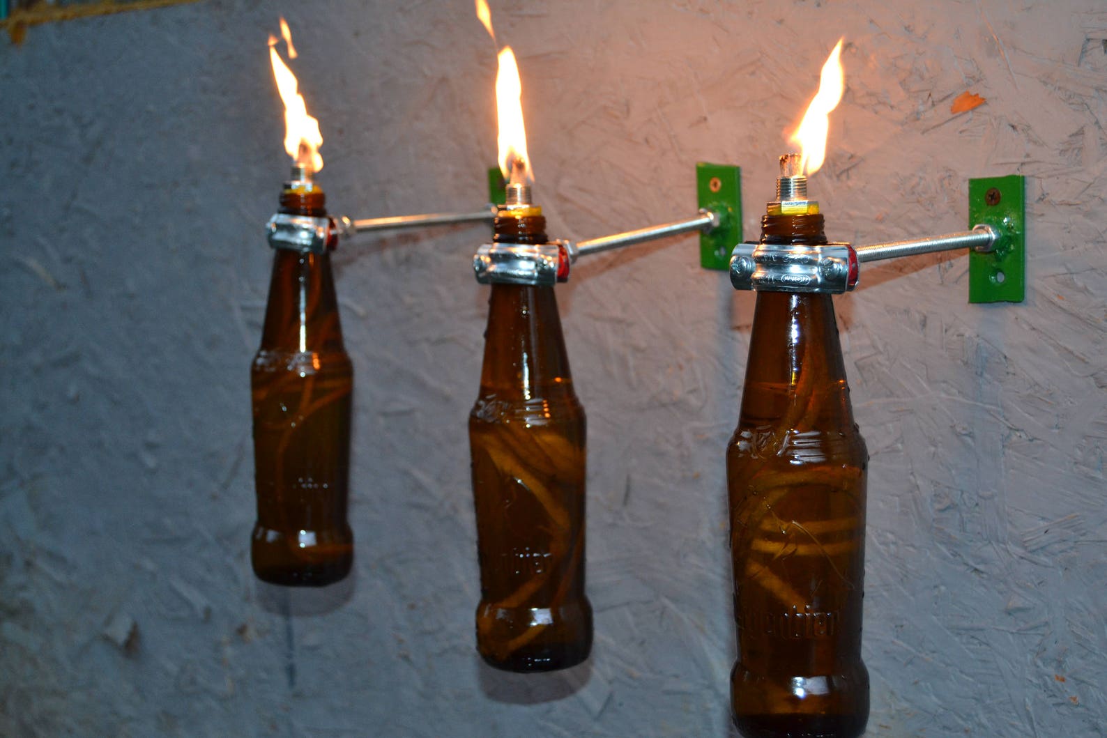 3 Beer Bottle Tiki Torches Gift for Mom Outdoor Lighting | Etsy