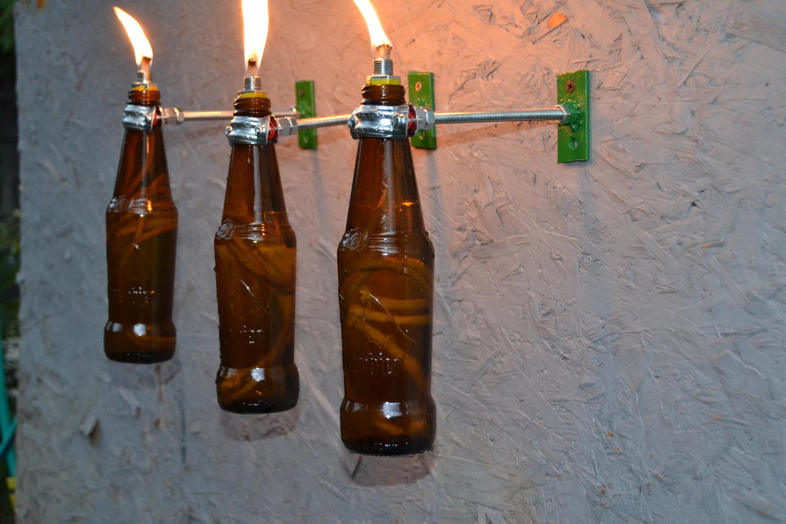 3 Beer Bottle Tiki Torches Gift for Mom Outdoor Lighting Etsy