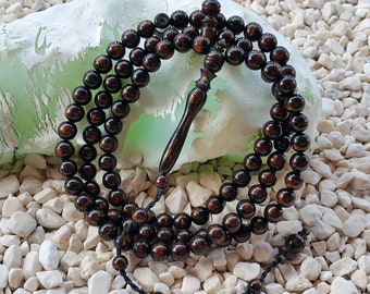 99 Golden Black Coral Muslim Dhikr Beads 8 MM Sea Willow Islamic Tasbih Misbaha