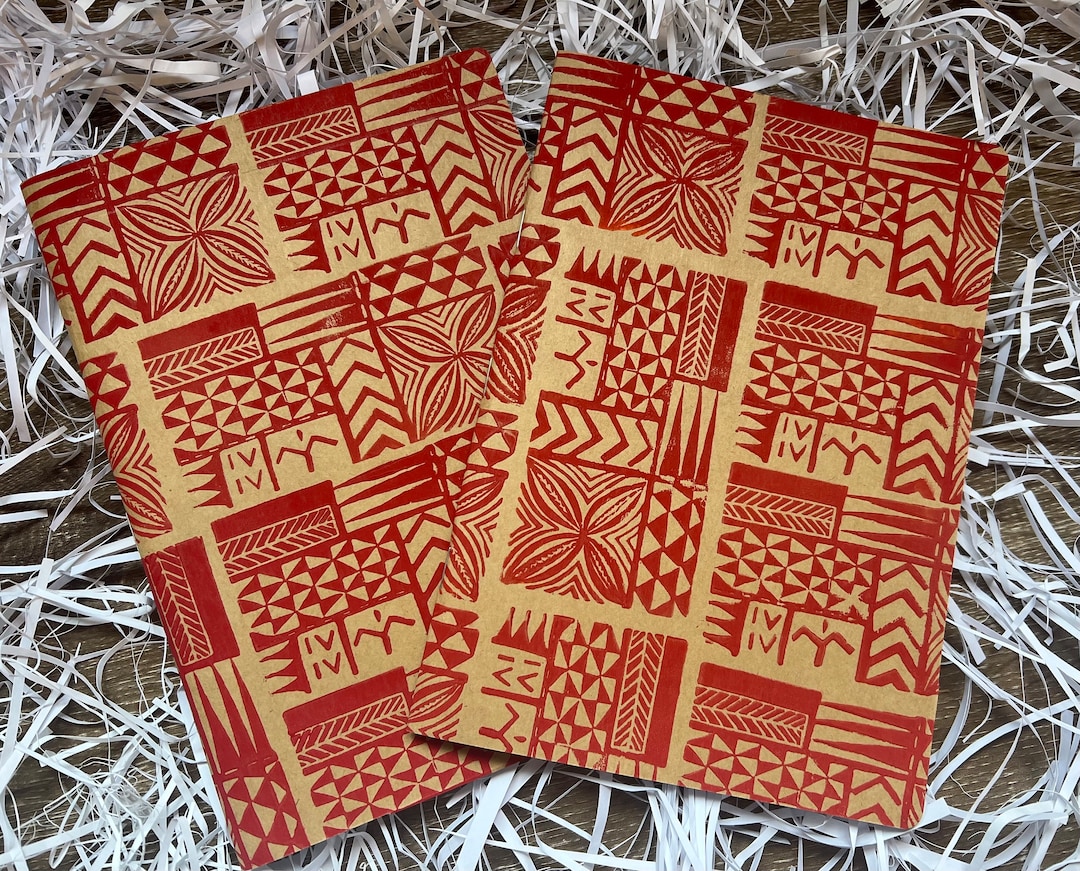 A5 Handmade Journal, Pasifika Patterns, Lined Journal, Linoprint ...