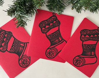 Pasifika Christmas Cards, Handmade Christmas Cards, Handcarved, Linocut Print Cards, Modern Christmas Cards, Pacifica, Pacific Islander