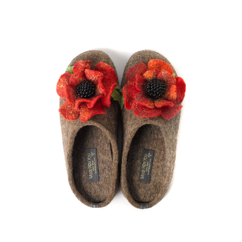 100 boiled Wool women's slippers with arch support Etsy