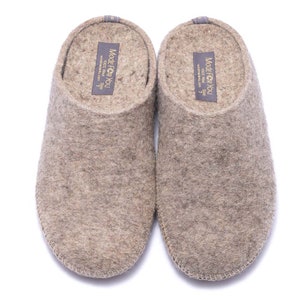 Women's 100% Wool felt slippers with arch support insoles, non slip rubber sole, Ready to Ship, comfortable wool Scuff Slipper, Gift for her image 8