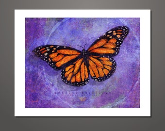 Monarch butterfly, Butterfly art, Butterfly Print, Nature Art, Butterfly Painting, Wildlife Painting, Wall Decor