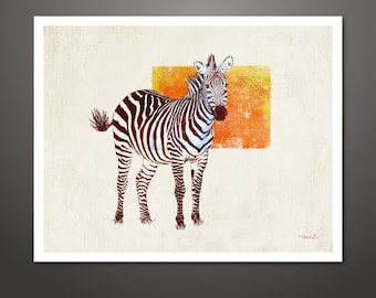 Zebra, zebra painting, wildlife painting, wall decor, wall art, zebra print
