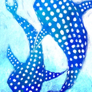 Whale Shark, Whale Shark Print, Whale Shark Painting, Beach House Gift, Sea Life, Wall Art, Sea Art, Animal Illustration, Shark