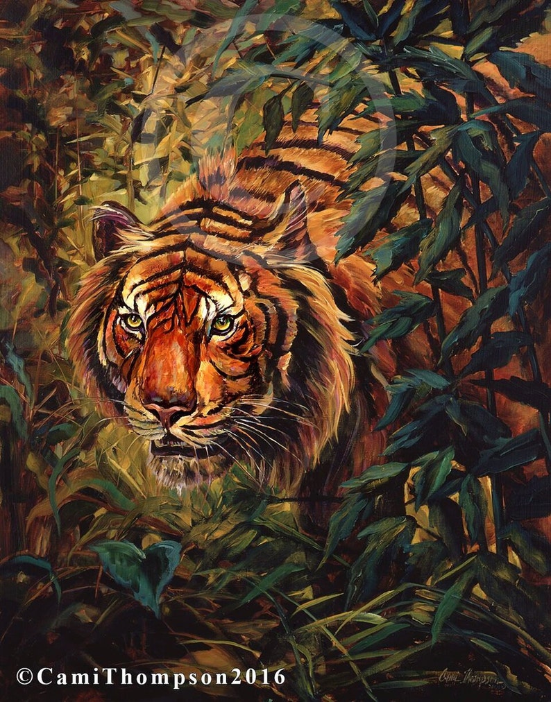 African Leopard wildlife oil painting print giclee print Etsy