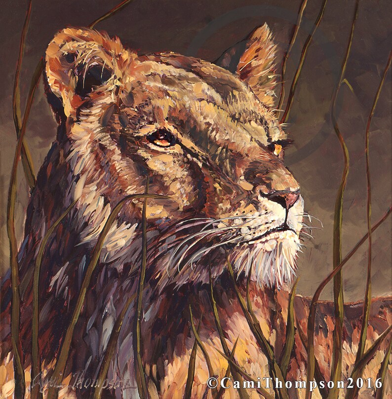 African Leopard wildlife oil painting print giclee print Etsy