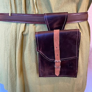 Single Leather Pouch, Medieval Pouch, Medieval Leather Bag, Renaissance Pouch, LARP Leather Pouch