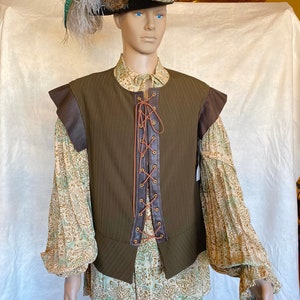 Doublet,Costume vest, Cosplay Vest, Renaissance Vest, Medieval Vest, Fantasy vest, Medieval Doublet, Renaissance Doublet, Olive Doublet