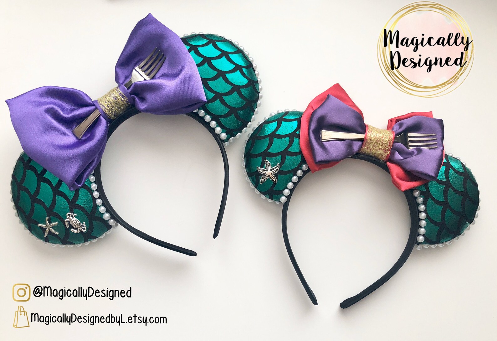 The Little Mermaid Disney Ears Ariel Minnie Ears Mickey Etsy