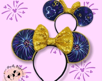 50th Anniversary Mouse ears, New Year's Eve Ears, Disney Fireworks ears, mouse ears, Disney ears, 50th celebration ears, birthday ears