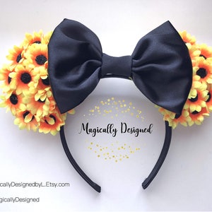 Sunflower Disney Ears, Yellow Floral Ears, Daisy Ears, Minnie Mouse, Mickey Mouse, Disney Parks ears
