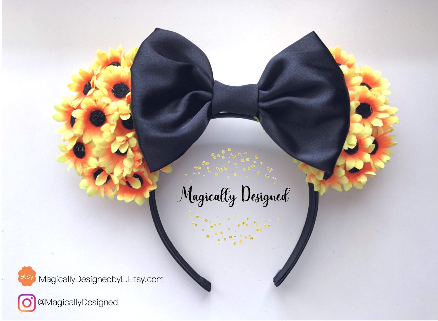 Disney Parks Loungefly Sunflower Mickey Ears Yellow Bow Disney-Parks Loungefly Yellow Sunflowers Bow Sunny Headband  main image 4