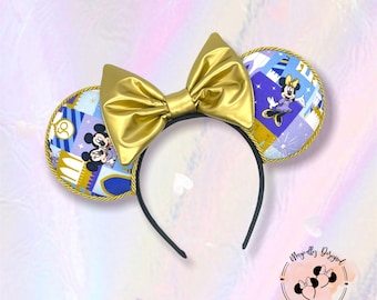 Disney 50th Anniversary Ears, Mouse ears, Mickey ears, Disney ears, magic kingdom, it's a small world, designer bag ears, iridescent castle