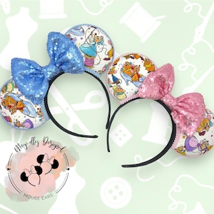 Aschenputtel Mäuseohren, Nähen von Mäusen, Gus und Jaq, Prinzessin Mausohren, Aschenputtelohren, Aschenputtel nähen Mäuseohren, Disney Parks Ohren
