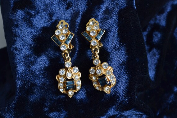 1930s French Sapphire Paste & Colourless Diamante… - image 7