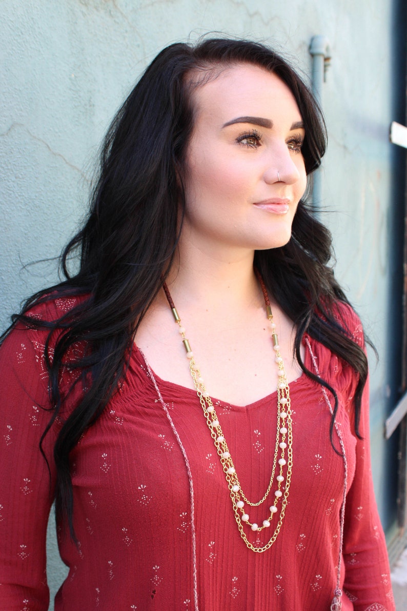 Bullet Bolo Necklace Cream Beads Ammo Jewelry Bullet Jewelry Leather Jewelry Ammo Necklace Bullet Necklace 22 Bullet