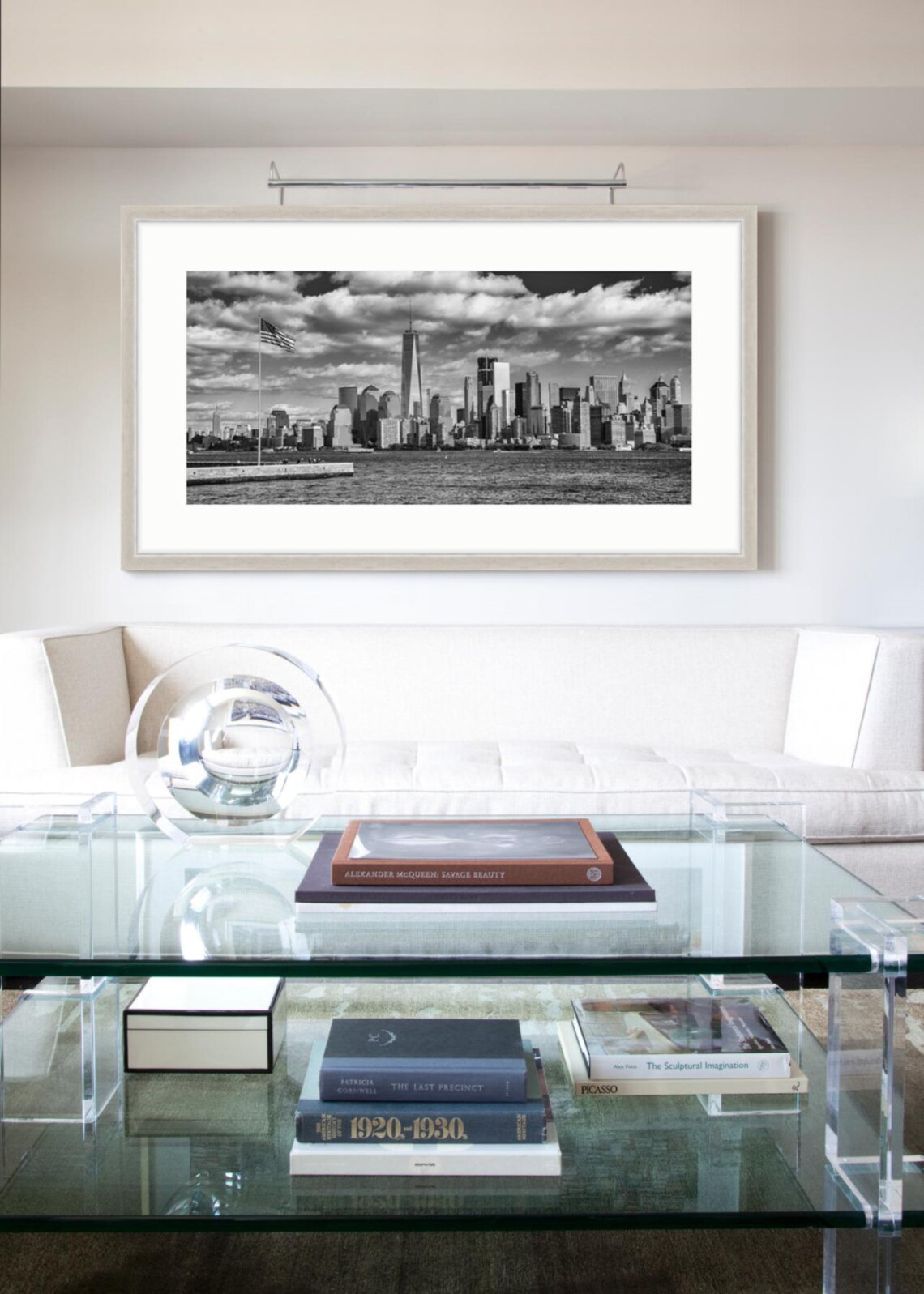 Lower Manhattan New York Framed Print Antiqued Silver Etsy