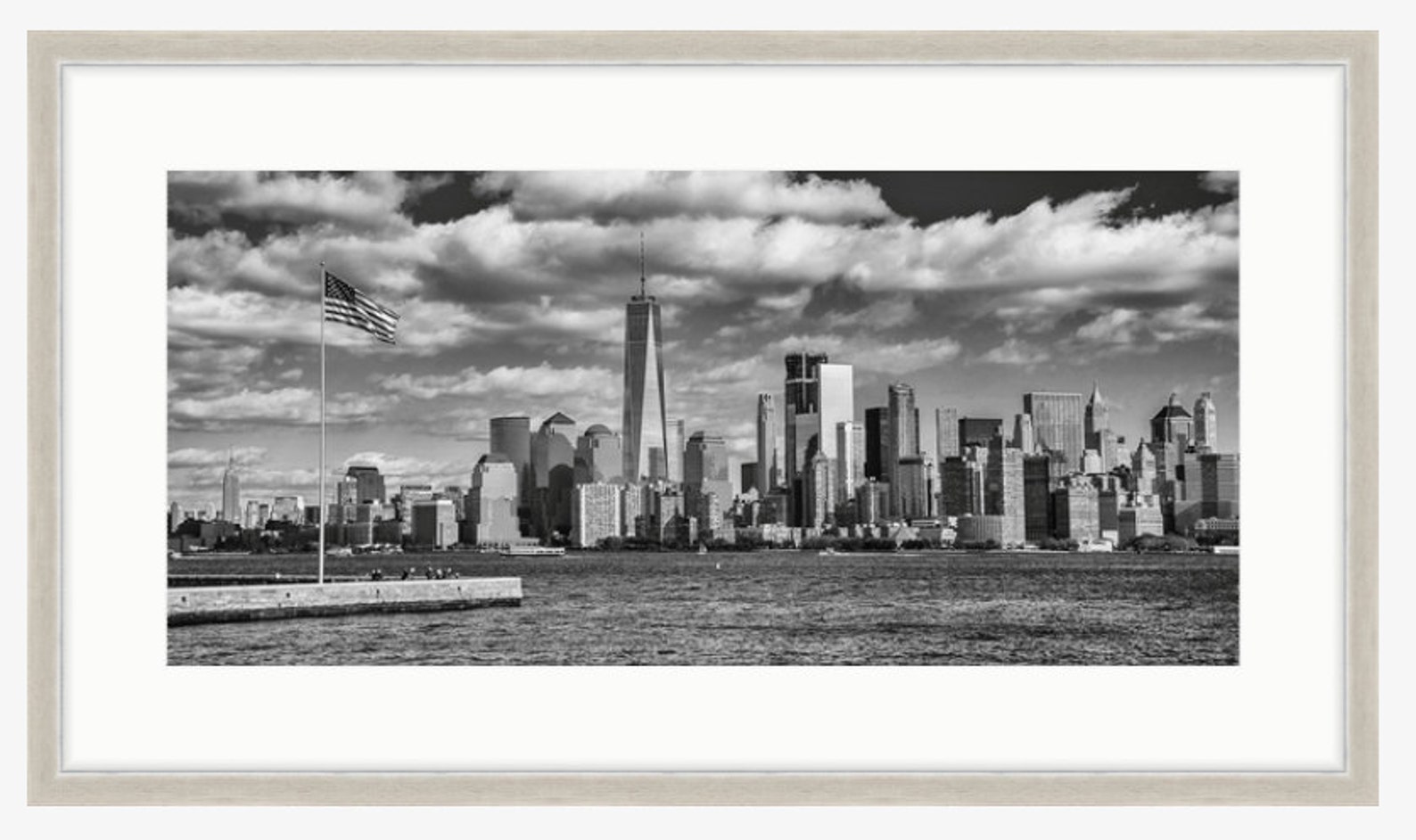 Lower Manhattan New York Framed Print Antiqued Silver Etsy