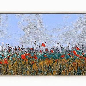 Modern Abstract Wall Art - Poppy Canvas Art, Floral Wall Art Canvas, Abstract Poster, Minimalist Poster, Abstract Wall Art.