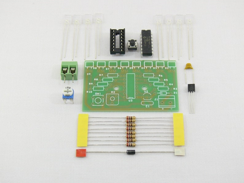 thumbnail image 2 of NE555 & CD4017 LED Light Chaser Sequencer Follower Scroller Module | DIY Electronics Kit 2 of 5