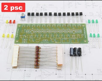 LED VU meter indicator 12x 3mm LEDs Sound Meter - Assembling Kit Circuit DIY Kits - x2 pcs