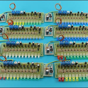 Medidor VU LED com indicador de nível de som e pré-amplificador de microfone HK1523 montado