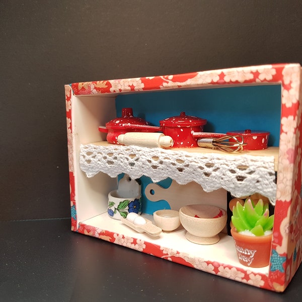 Miniatur kitchen, diorama, dollhouse, handmade