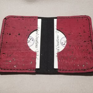 Two Pocket Cork Fabric Business Card Case, Made by Hand in the USA
