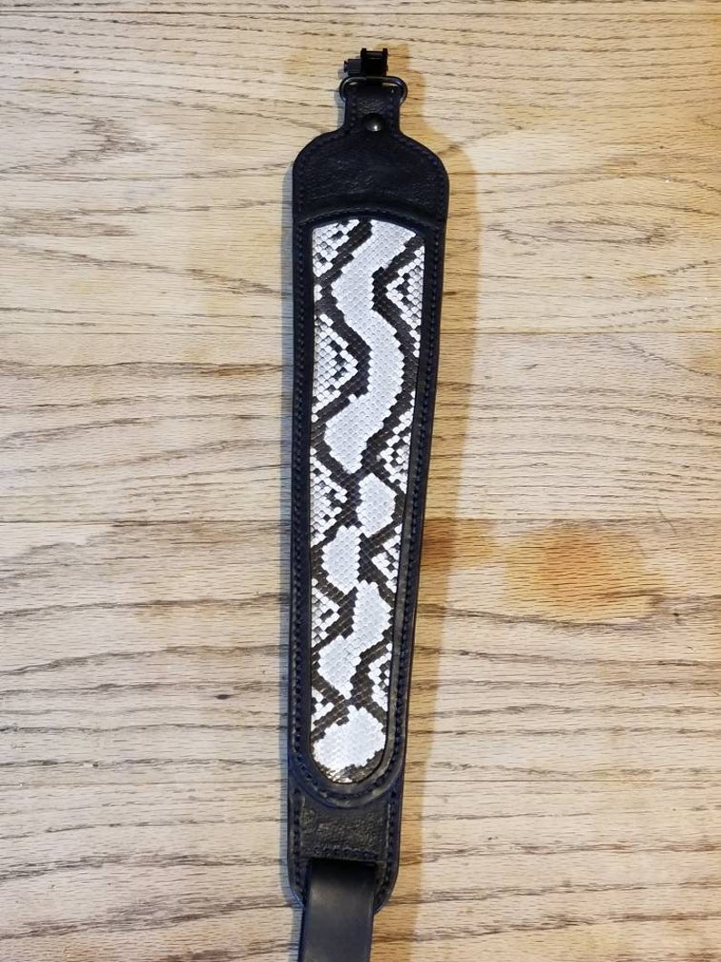 Python Snake Skin and Leather Rifle Sling hand made in the USA Etsy