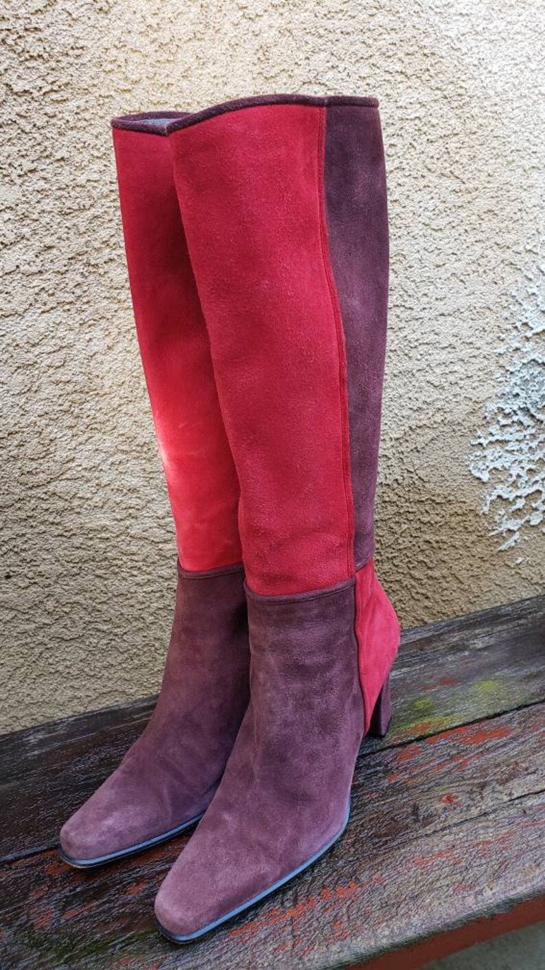 plum suede boots